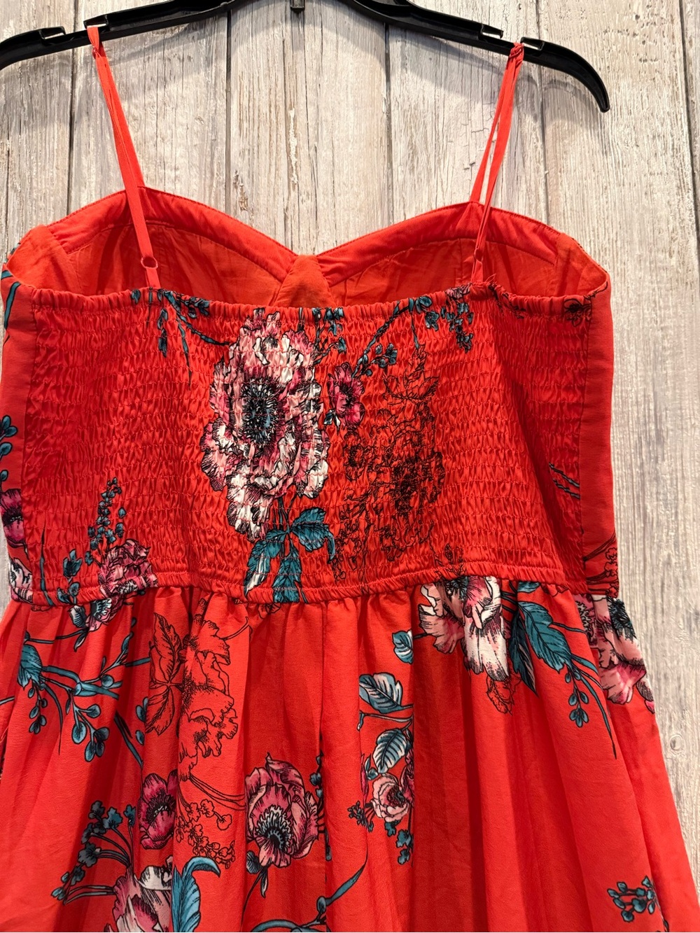 Band of Gypsies Red Floral Maxi Dress with Spaghetti Straps - Picture 5 of 9
